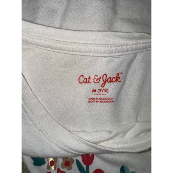 Cat & Jack Girls Peace & Love Wreath White Size, Size M (7/8) - Picture 4 of 5